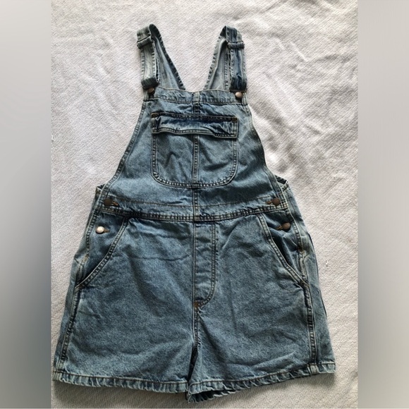Cotton On Pants - Cotton On Blue Short Overalls with Adjustable Straps and Casual Hem